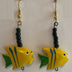 fish shaped wooden earring