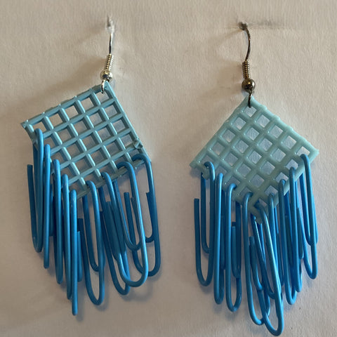 Geometric Blue Earrings